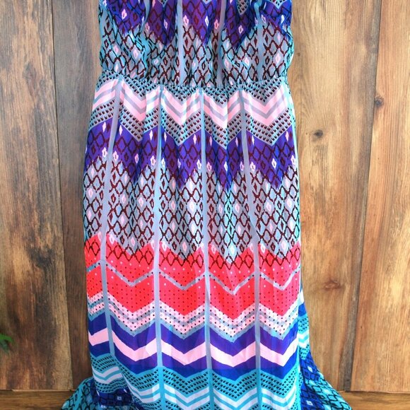 No Boundaries Geometric Maxi Dress L - Picture 5 of 7